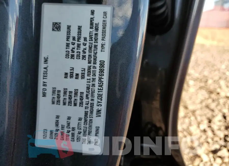 5YJ3E1EA5PF698980 Photo# 12