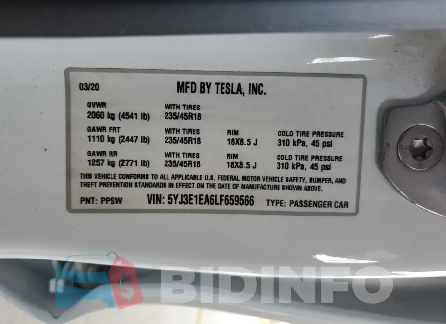 5YJ3E1EA6LF659566 Photo# 13