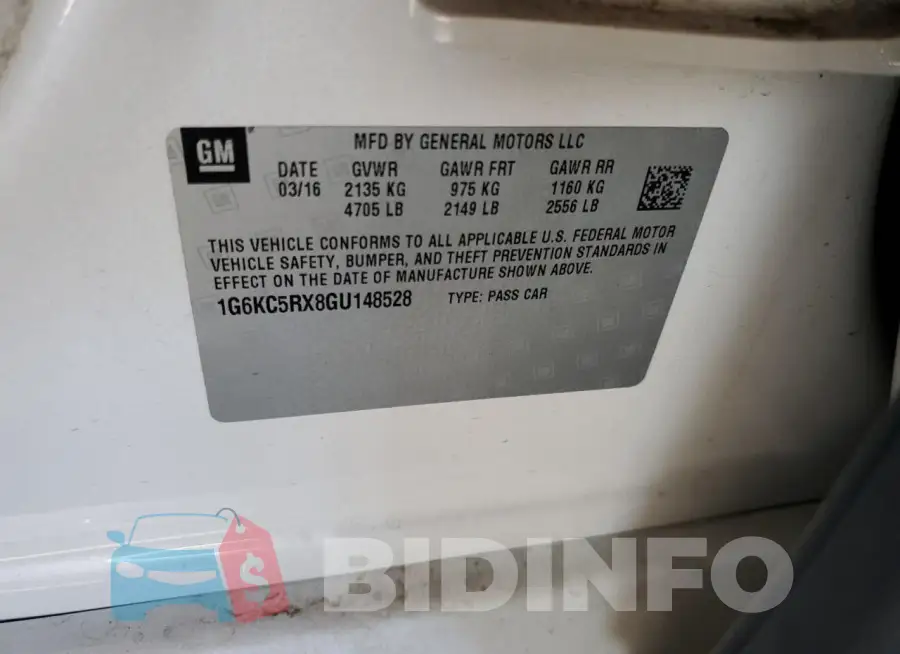 1G6KC5RX8GU148528 Photo# 12