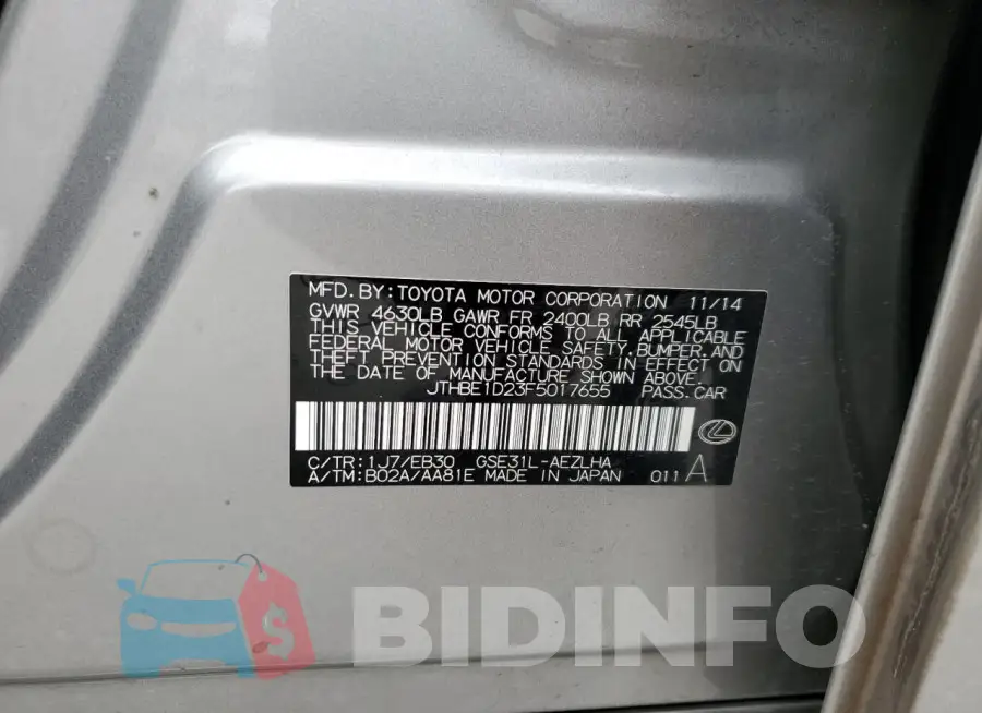 JTHBE1D23F5017655 Photo# 12
