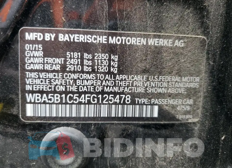 WBA5B1C54FG125478 Photo# 12