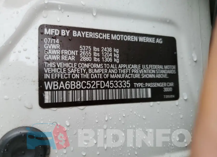 WBA6B8C52FD453335 Photo# 12