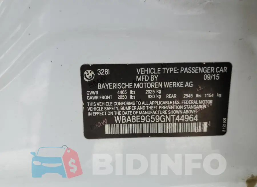WBA8E9G59GNT44964 Photo# 12