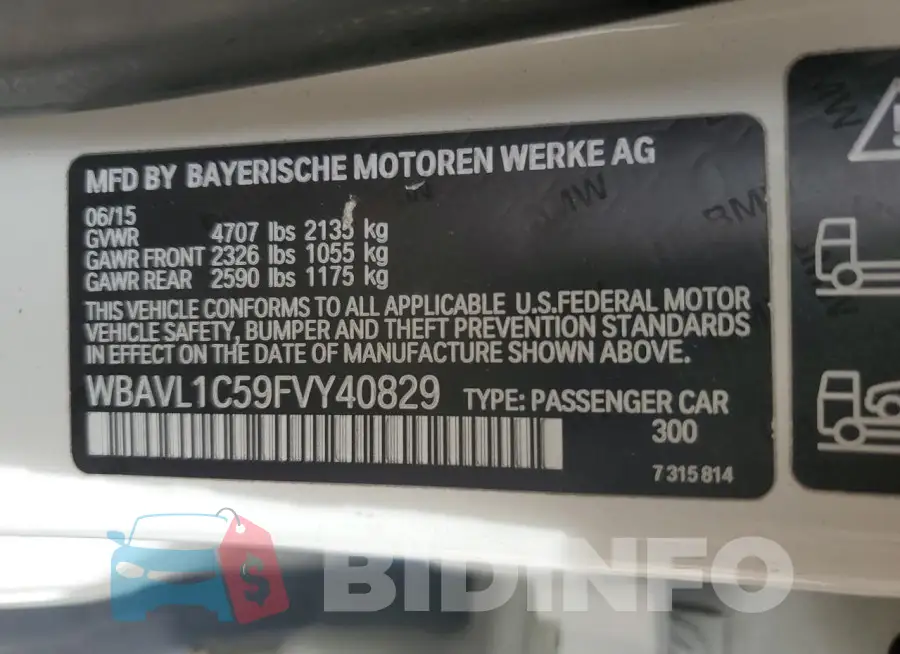 WBAVL1C59FVY40829 Photo# 12