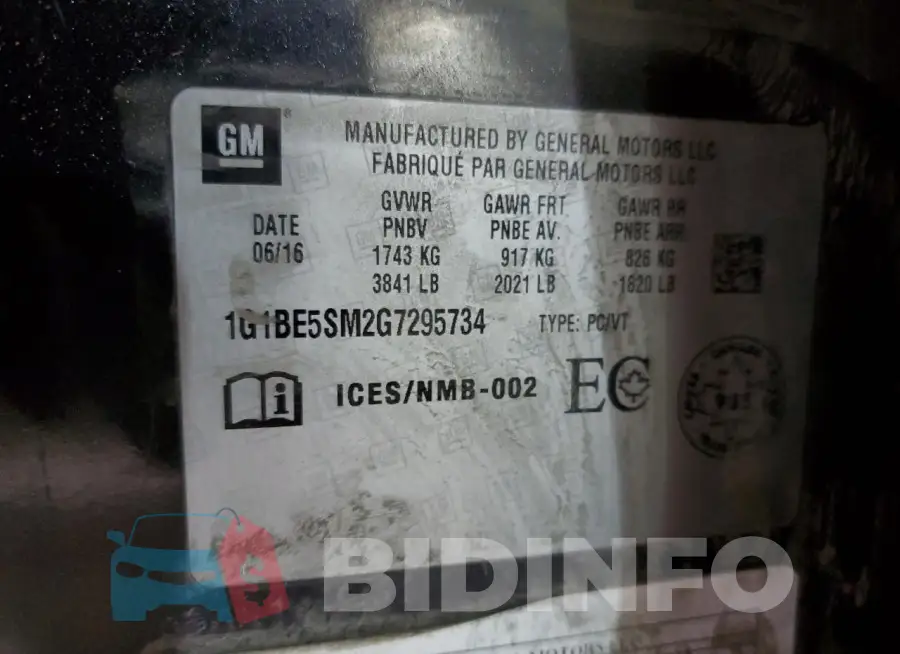 1G1BE5SM2G7295734 Photo# 12