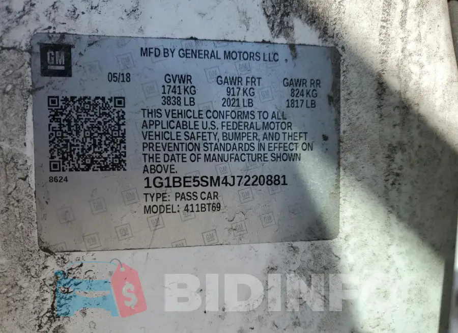 1G1BE5SM4J7220881 Photo# 12