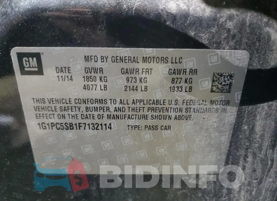 1G1PC5SB1F7132114 Photo# 13