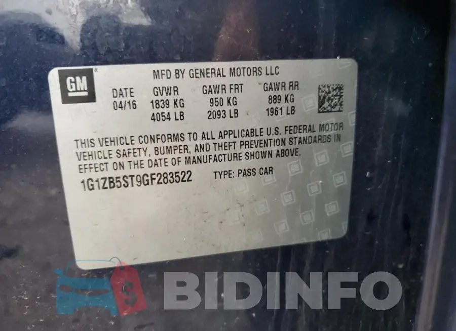1G1ZB5ST9GF283522 Photo# 12