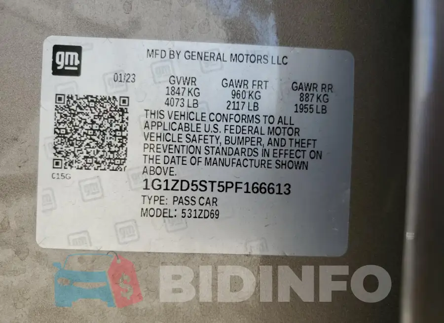 1G1ZD5ST5PF166613 Photo# 13