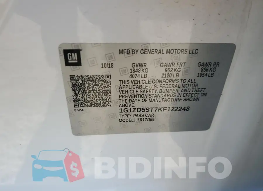 1G1ZD5ST7KF122248 Photo# 12