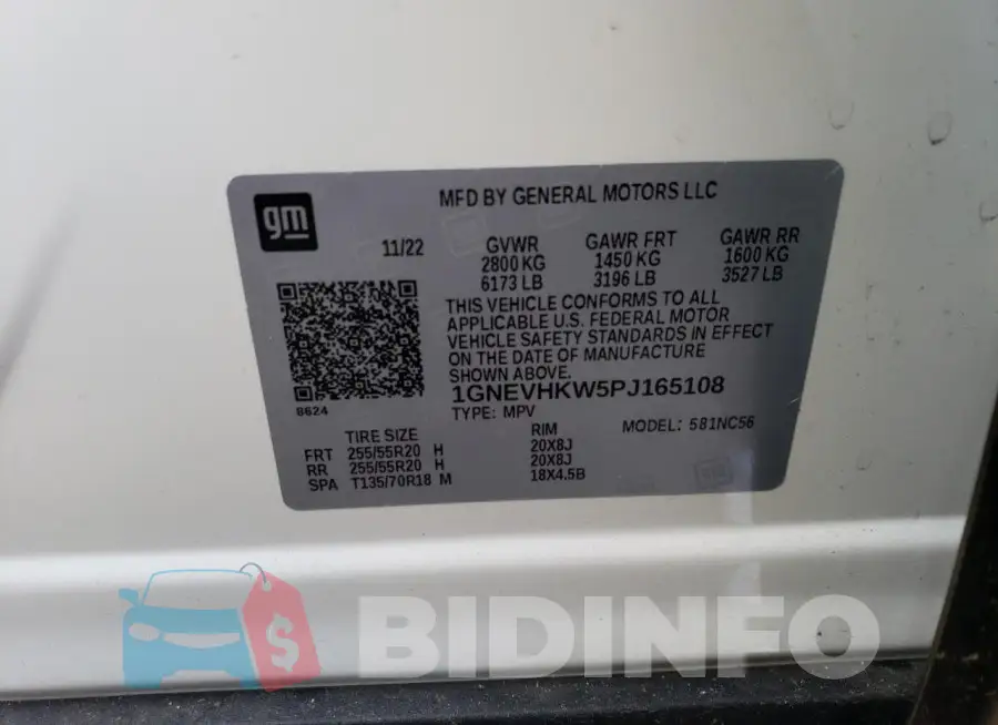 1GNEVHKW5PJ165108 Photo# 13