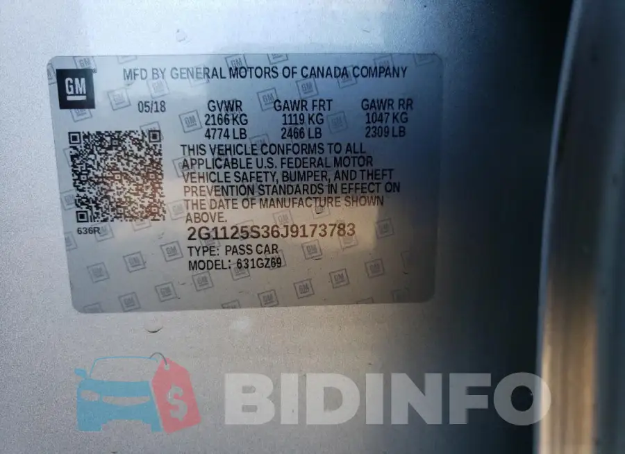 2G1125S36J9173783 Photo# 12
