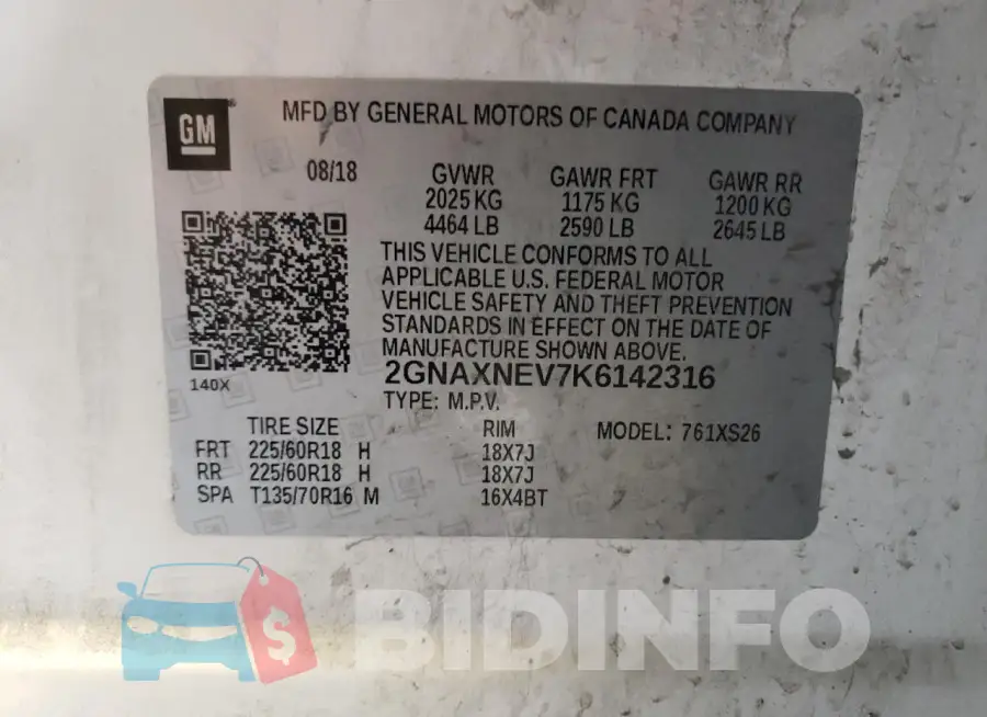 2GNAXNEV7K6142316 Photo# 13