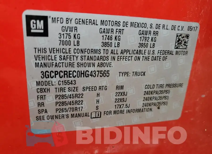 3GCPCREC0HG437565 Photo# 12