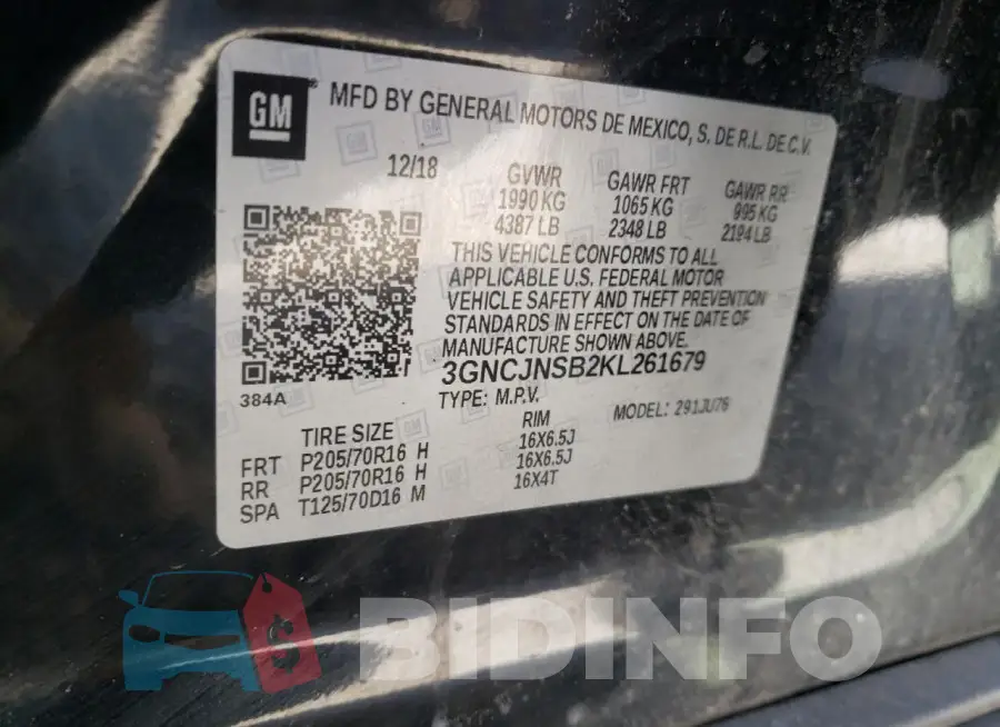3GNCJNSB2KL261679 Photo# 12