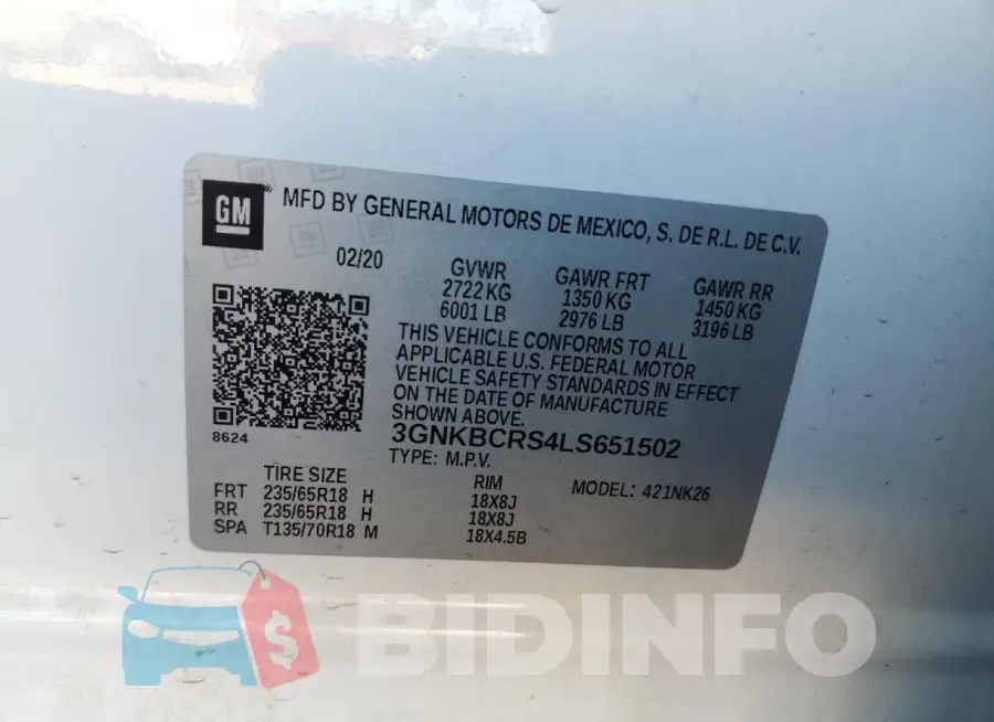 3GNKBCRS4LS651502 Photo# 13