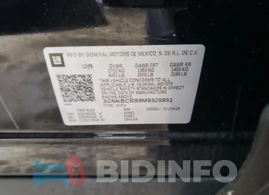 3GNKBCRS9MS529851 Photo# 13