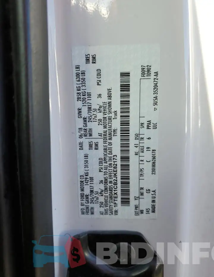 1FTEX1CB2JKE82173 Photo# 12