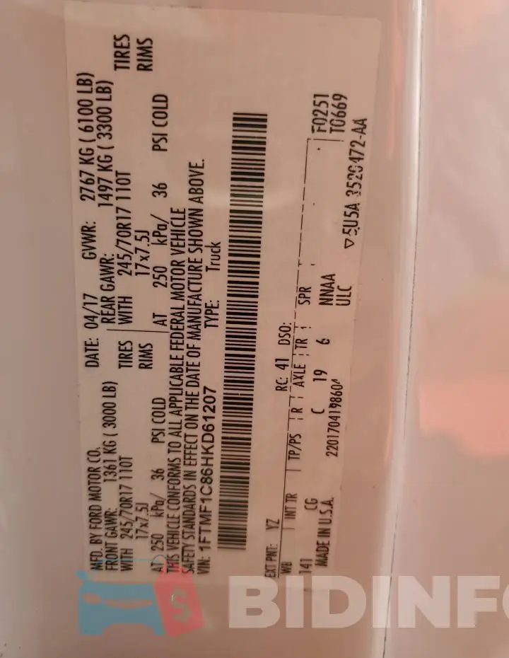 1FTMF1C86HKD61207 Photo# 12