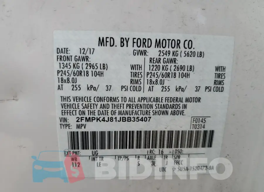 2FMPK4J81JBB35407 Photo# 13