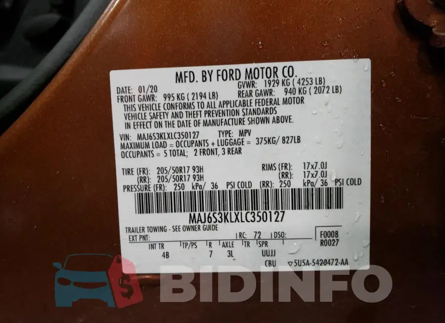 MAJ6S3KLXLC350127 Photo# 12