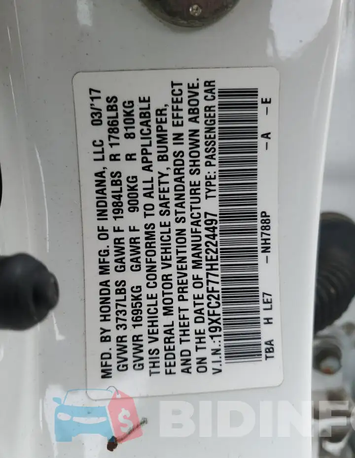 19XFC2F77HE224497 Photo# 12
