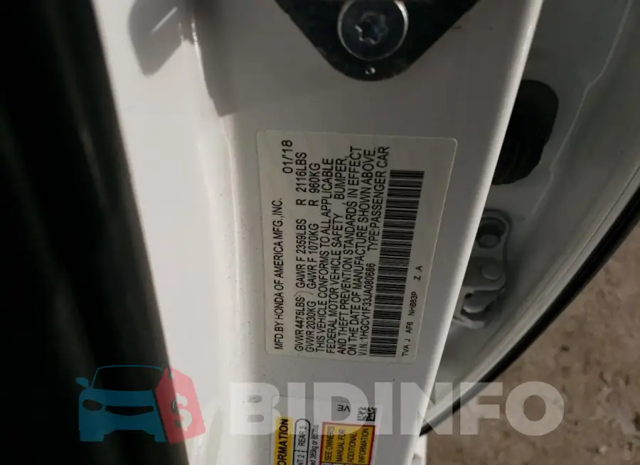 1HGCV1F33JA080686 Photo# 12