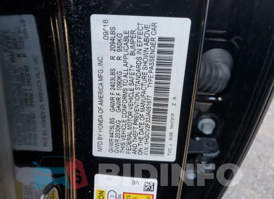 1HGCV2F33JA051677 Photo# 12
