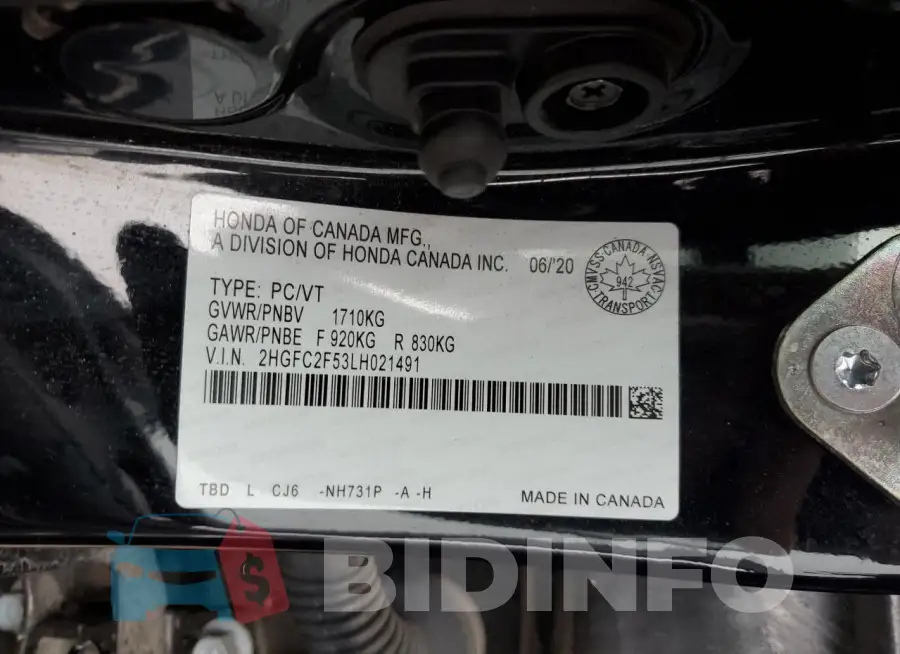 2HGFC2F53LH021491 Photo# 13