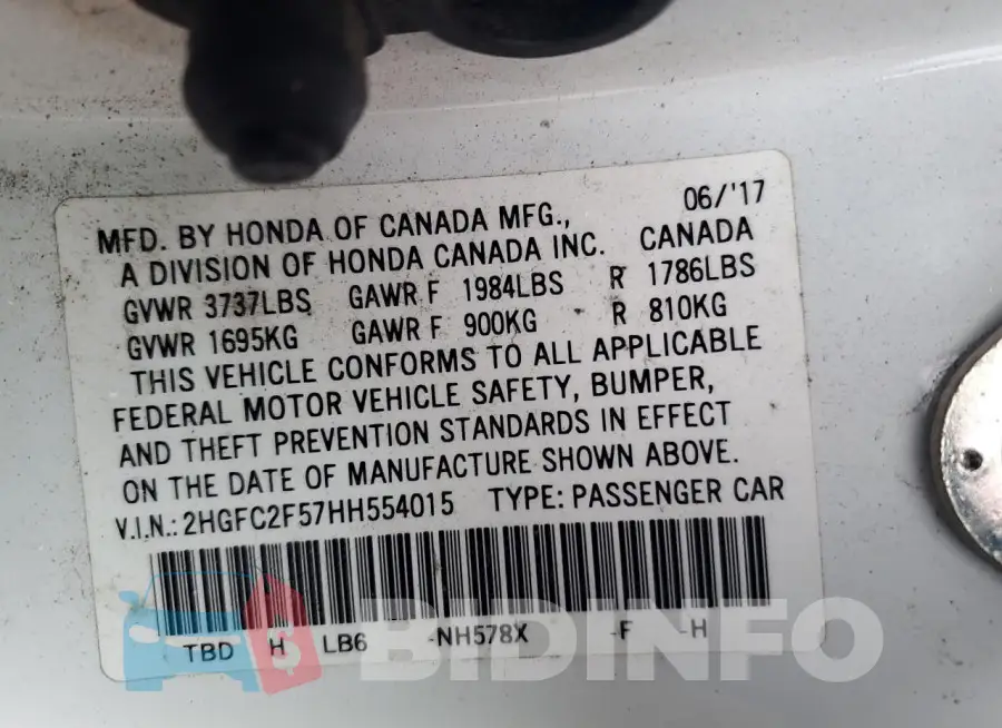 2HGFC2F57HH554015 Photo# 12