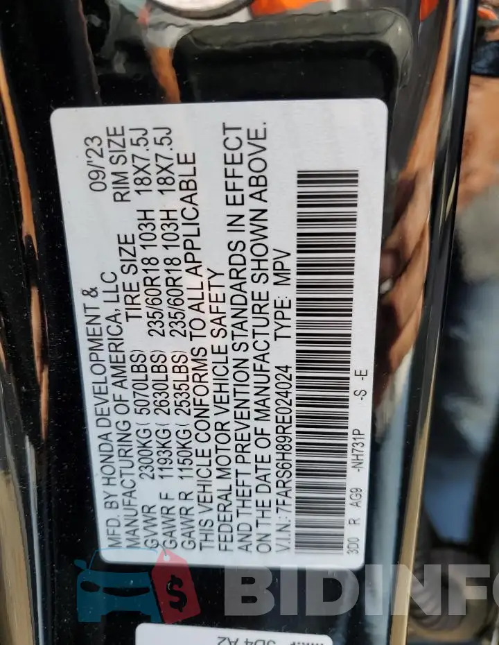 7FARS6H89RE024024 Photo# 12