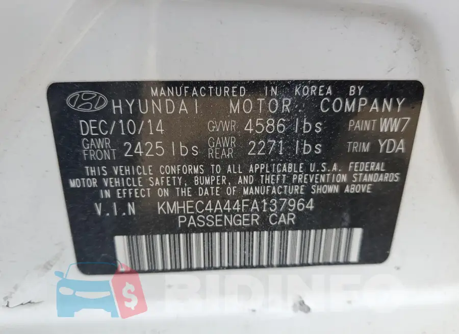 KMHEC4A44FA137964 Photo# 12