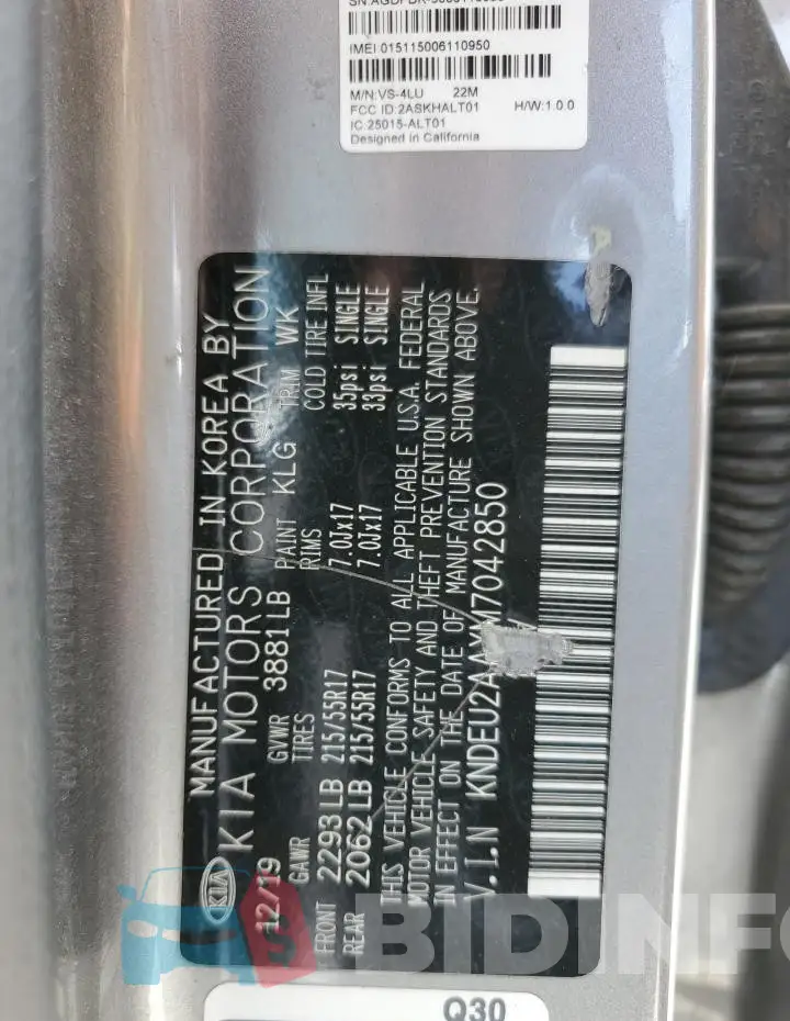 KNDEU2AAXM7042850 Photo# 13