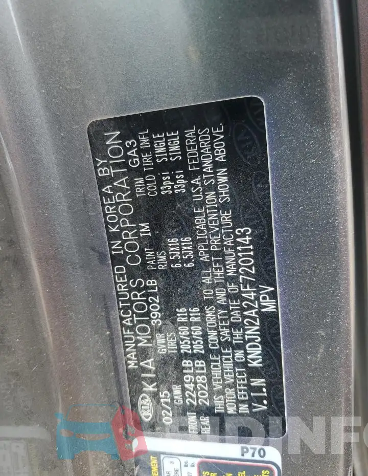 KNDJN2A24F7201143 Photo# 12