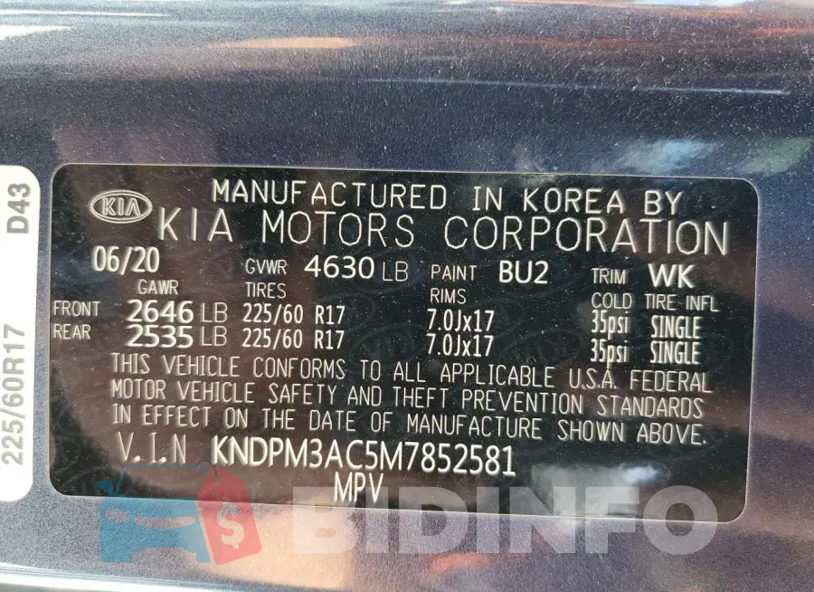 KNDPM3AC5M7852581 Photo# 13