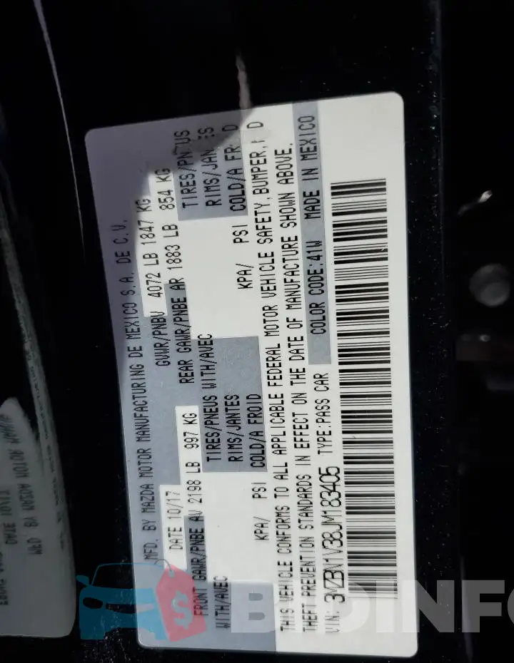 3MZBN1V38JM183405 Photo# 12