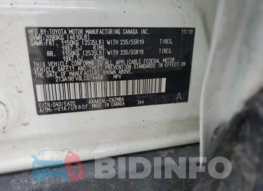 2T3A1RFV8LC074468 Photo# 13