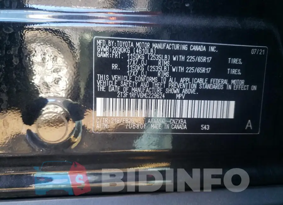2T3F1RFV6MC229624 Photo# 12