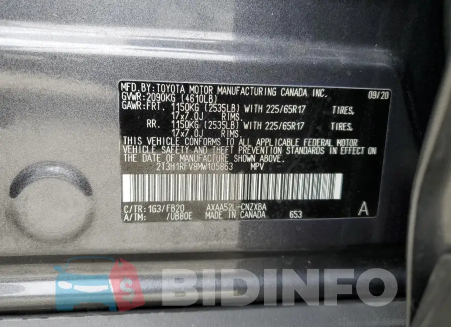 2T3H1RFV8MW105863 Photo# 13