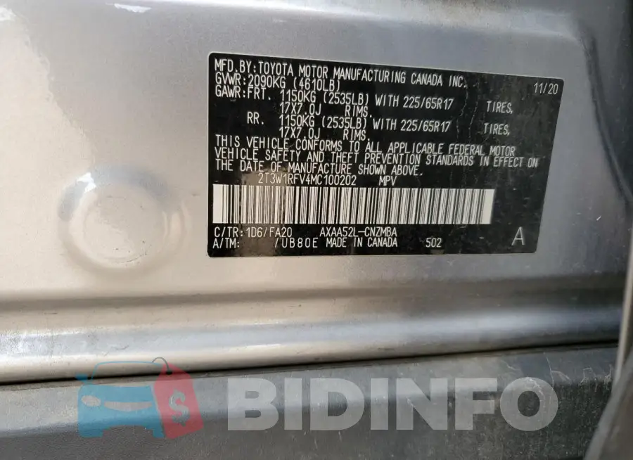 2T3W1RFV4MC100202 Photo# 13