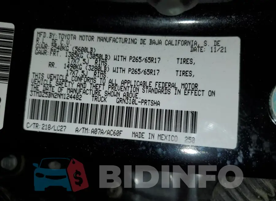 3TMDZ5BN2NM124482 Photo# 12