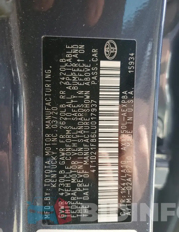 4T1D21FB6LU017937 Photo# 12