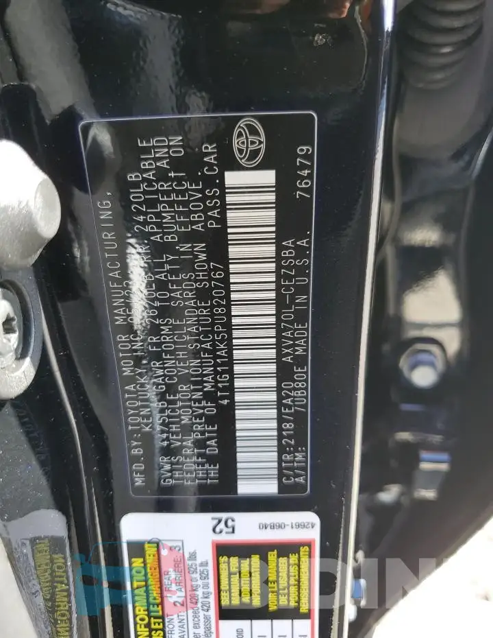4T1G11AK5PU820767 Photo# 13