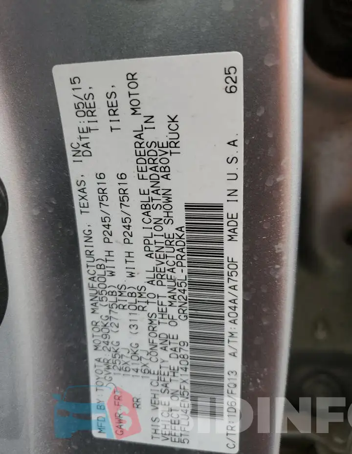 5TFLU4EN5FX140879 Photo# 12