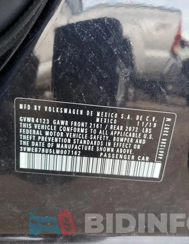 3VWEB7BU5LM007162 Photo# 12