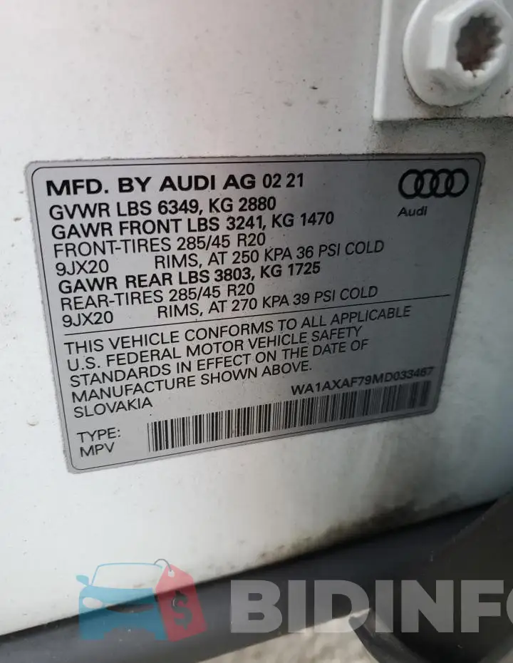 WA1AXAF79MD033467 Photo# 13