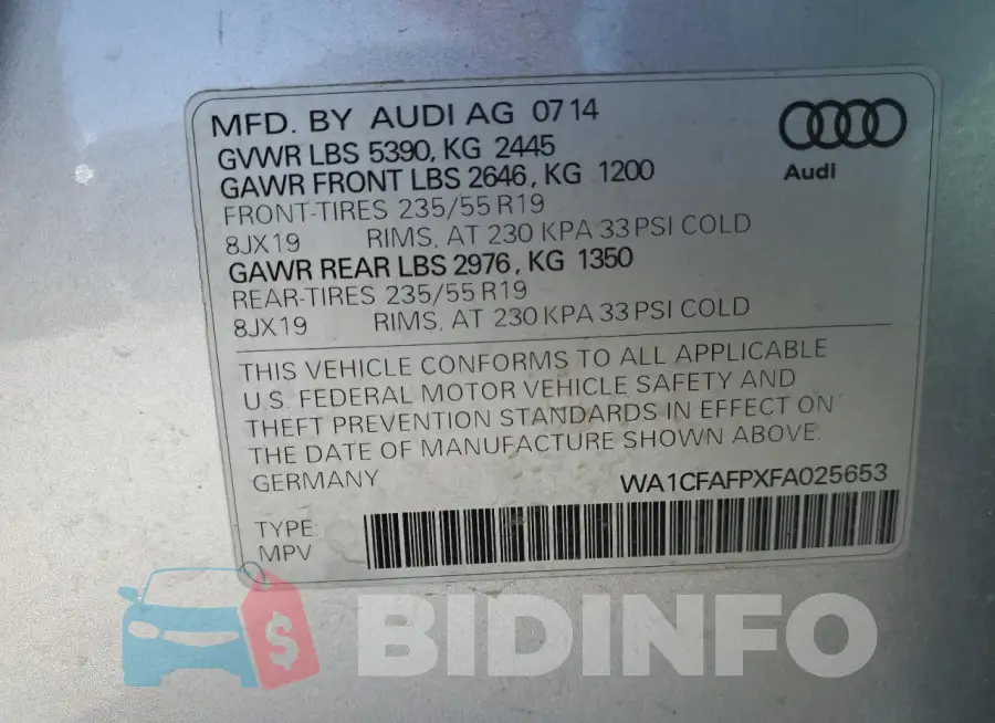 WA1CFAFPXFA025653 Photo# 13