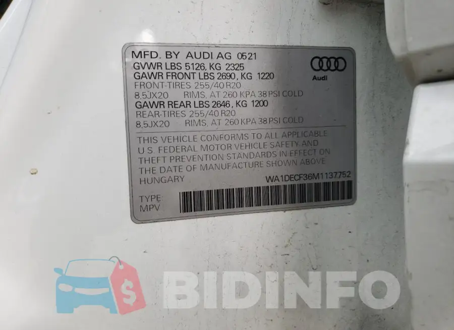WA1DECF36M1137752 Photo# 13