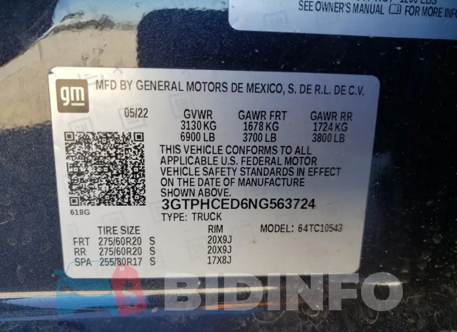 3GTPHCED6NG563724 Photo# 12
