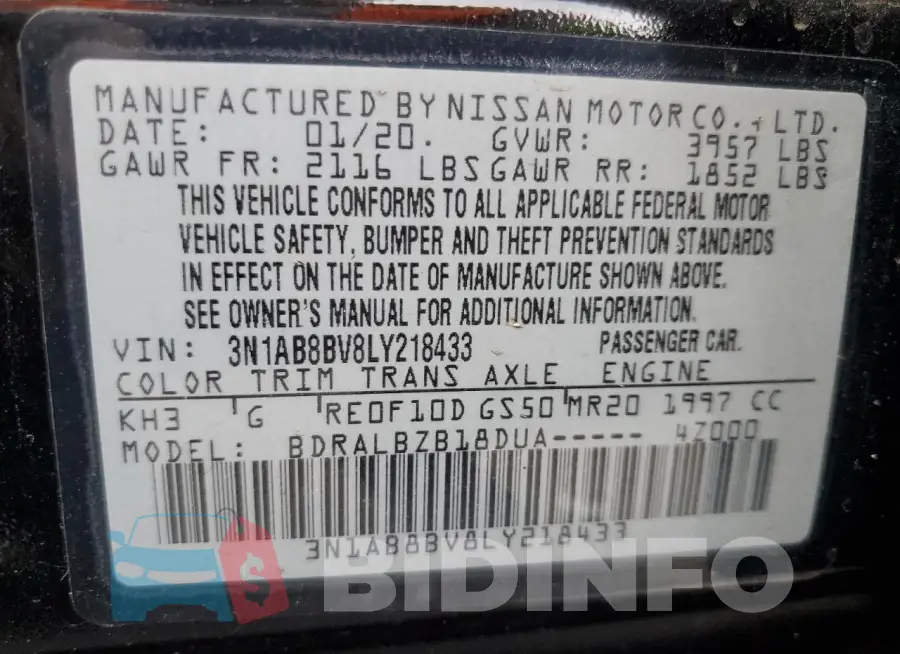 3N1AB8BV8LY218433 Photo# 13